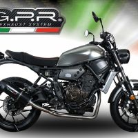 GPR auspuff kompatibel mit  Yamaha Xsr 700 2017-2020, Furore Nero, Homologierte auspuff mit verbindungsrohr und katalysator 