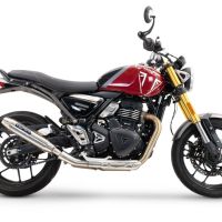 GPR auspuff kompatibel mit  Triumph Scrambler 400 X 2023-2025, Deeptone Inox, Zugelassener legaler Slip-On-Auspuff mit Abe, einschließlich abnehmbarem DB-Killer und Verbindungsrohr 
