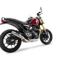 GPR auspuff kompatibel mit  Triumph Scrambler 400 X 2023-2025, Deeptone Inox, Zugelassener legaler Slip-On-Auspuff mit Abe, einschließlich abnehmbarem DB-Killer und Verbindungsrohr 
