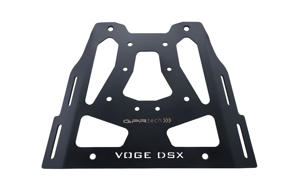 GPR TECH Voge 525DSX 2023/2025 e5 Spezifische Montageplatte Top Case ALPITECH 55 LT kompatibel mit Original-Gepäckträger, aus Edelstahl mit 4 Verankerungspunkten