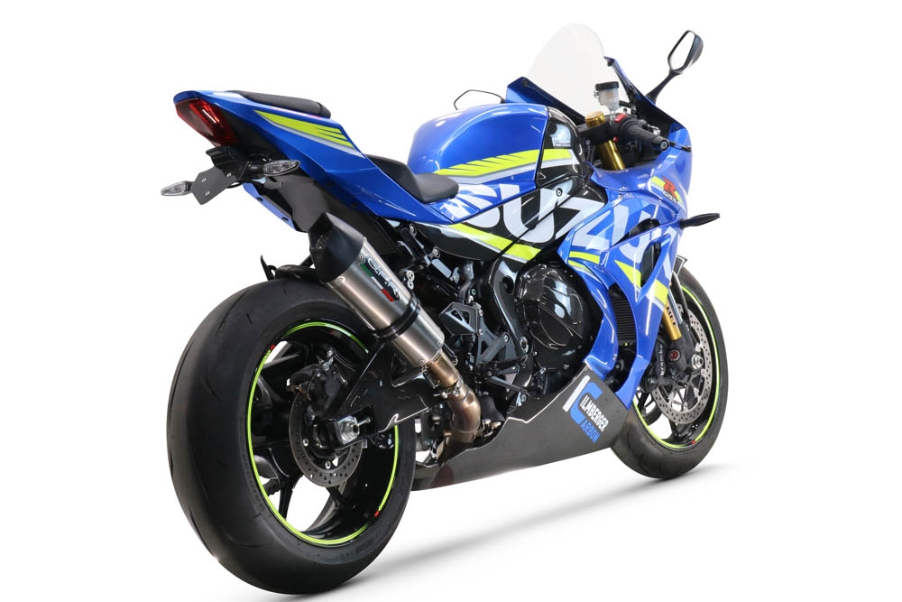 GPR auspuff kompatibel mit  Suzuki Gsx-R 1000 - 1000 R  2021-2025, New Grand Prix Evo Titanium, Zugelassener legaler Slip-On-Auspuff mit Abe, einschließlich abnehmbarem DB-Killer und Verbindungsrohr 