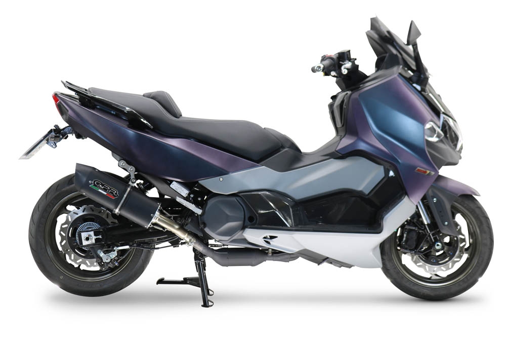 GPR auspuff kompatibel mit  Sym Maxsym TL 508 2021-2024, Furore Evo4 Nero, Zugelassener legaler Slip-On-Auspuff mit Abe, einschließlich abnehmbarem DB-Killer und Verbindungsrohr 