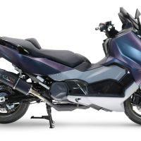 GPR auspuff kompatibel mit  Sym Maxsym TL 508 2021-2024, Furore Evo4 Nero, Zugelassener legaler Slip-On-Auspuff mit Abe, einschließlich abnehmbarem DB-Killer und Verbindungsrohr 