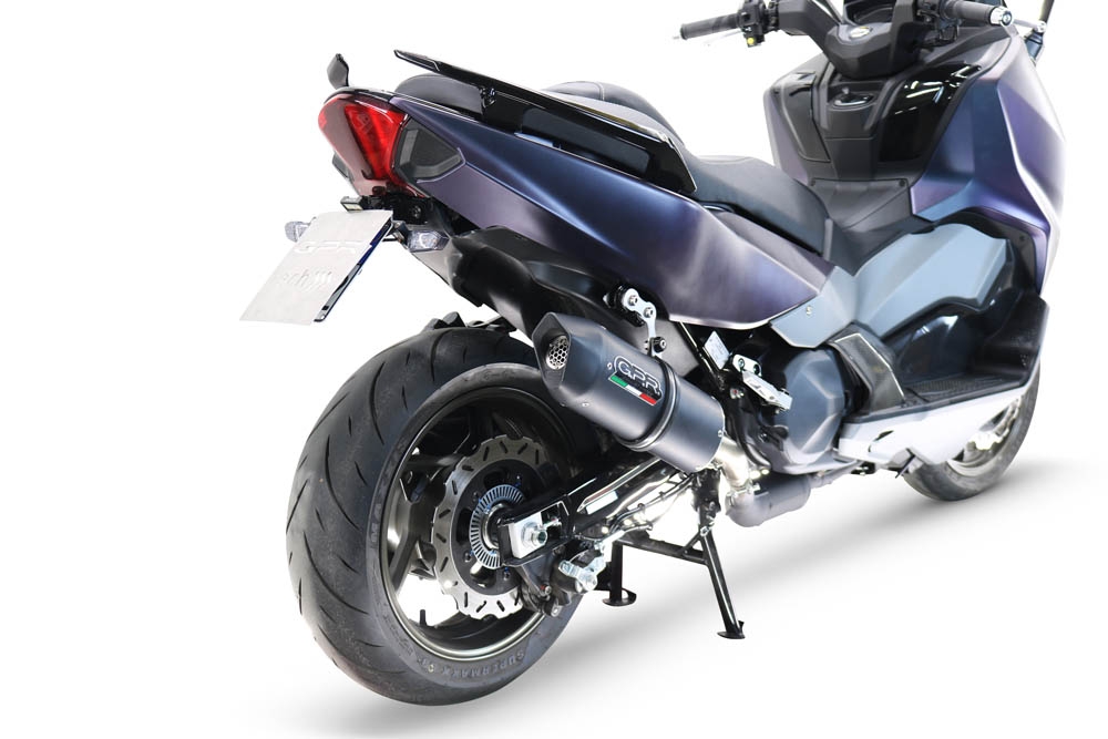 GPR auspuff kompatibel mit  Sym Maxsym TL 508 2021-2024, Furore Evo4 Nero, Zugelassener legaler Slip-On-Auspuff mit Abe, einschließlich abnehmbarem DB-Killer und Verbindungsrohr 