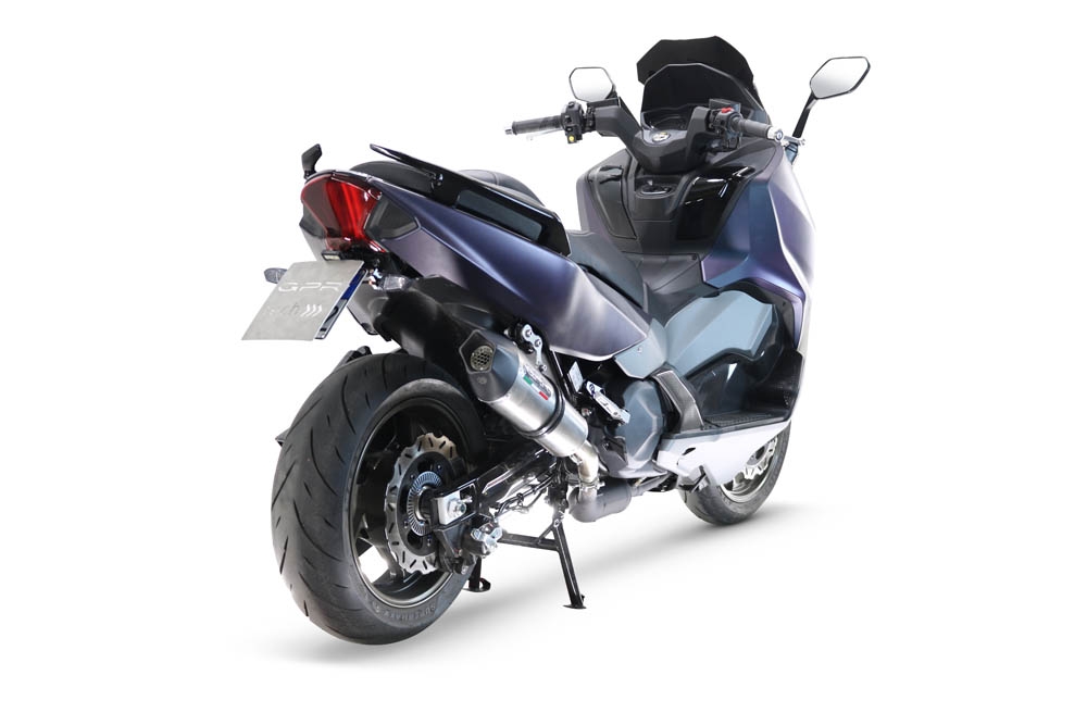 GPR auspuff kompatibel mit  Sym Maxsym TL 508 2021-2024, New Grand Prix Evo Titanium, Zugelassener legaler Slip-On-Auspuff mit Abe, einschließlich abnehmbarem DB-Killer und Verbindungsrohr 