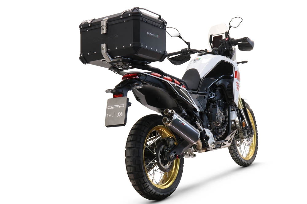 GPR TECH Yamaha Tenere 700 2021/2024 e5 Topcase aus Aluminium, Inklusive Stahlplatte und Aluminium-Dachträger Kapazität Liter 45