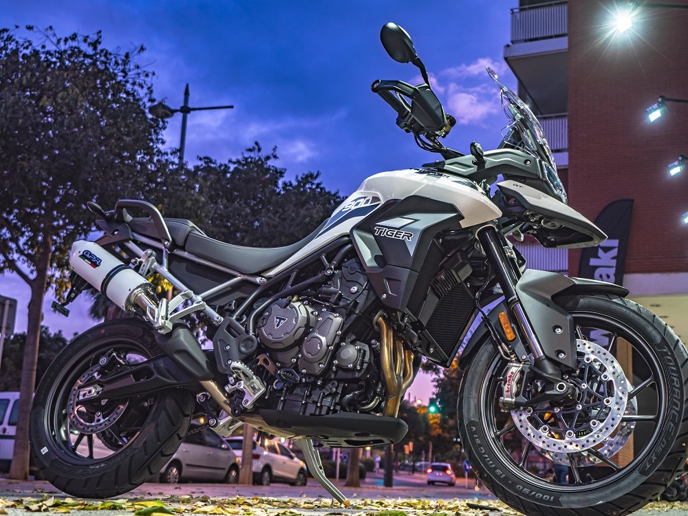 GPR auspuff kompatibel mit  Triumph Tiger 900 2020-2023, Albus Evo4, Zugelassener legaler Slip-On-Auspuff mit Abe, einschließlich abnehmbarem DB-Killer und Verbindungsrohr 