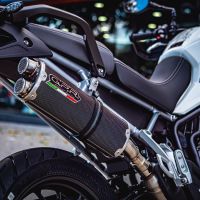 GPR auspuff kompatibel mit  Triumph Tiger 850 2020-2024, Dual Poppy, Zugelassener legaler Slip-On-Auspuff mit Abe, einschließlich abnehmbarem DB-Killer und Verbindungsrohr 