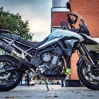 GPR auspuff kompatibel mit  Triumph Tiger 900 2020-2023, Furore Evo4 Nero, Zugelassener legaler Slip-On-Auspuff mit Abe, einschließlich abnehmbarem DB-Killer und Verbindungsrohr 