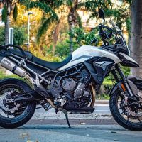 GPR auspuff kompatibel mit  Triumph Tiger 900 2020-2023, New Grand Prix Evo Titanium, Zugelassener legaler Slip-On-Auspuff mit Abe, einschließlich abnehmbarem DB-Killer und Verbindungsrohr 