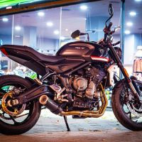 GPR auspuff kompatibel mit  Triumph Trident 660 2021-2024, M3 Black Titanium, Racing-Komplettsystem-Auspuff, einschließlich Krümmer und abnehmbarem DB-Killer 