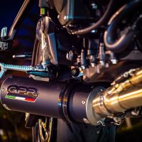 GPR auspuff kompatibel mit  Triumph Trident 660 2021-2024, M3 Black Titanium, Racing-Komplettsystem-Auspuff, einschließlich Krümmer und abnehmbarem DB-Killer 
