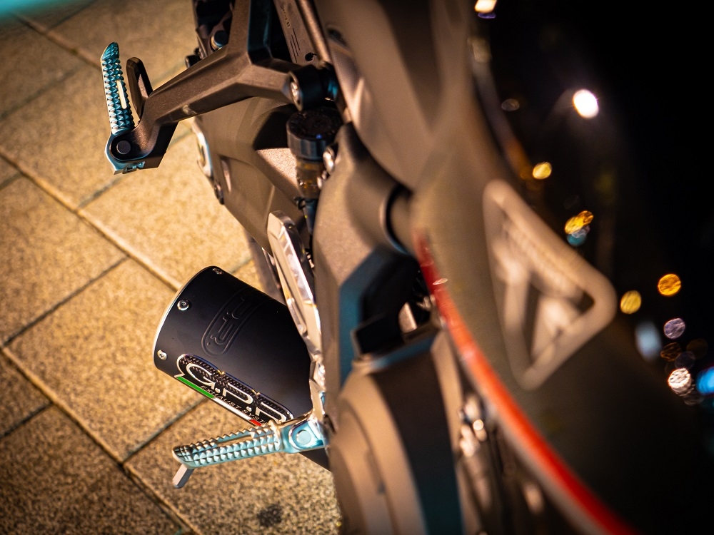 GPR auspuff kompatibel mit  Triumph Trident 660 2021-2024, M3 Black Titanium, Racing-Komplettsystem-Auspuff, einschließlich Krümmer und abnehmbarem DB-Killer 