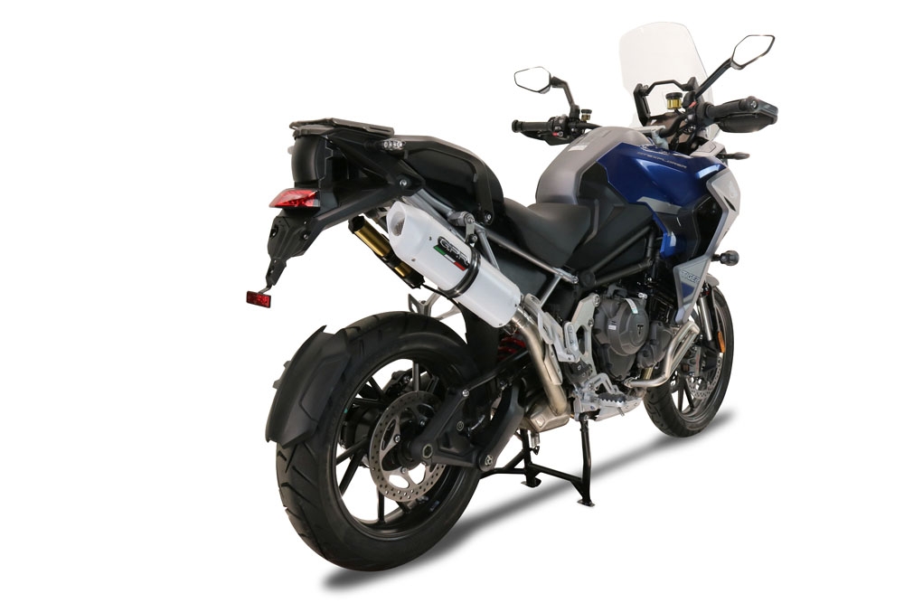 GPR auspuff kompatibel mit  Triumph Tiger 1200 Gt - Rally 2022-2024, Albus Evo4, Zugelassener legaler Slip-On-Auspuff mit Abe, einschließlich abnehmbarem DB-Killer und Verbindungsrohr 