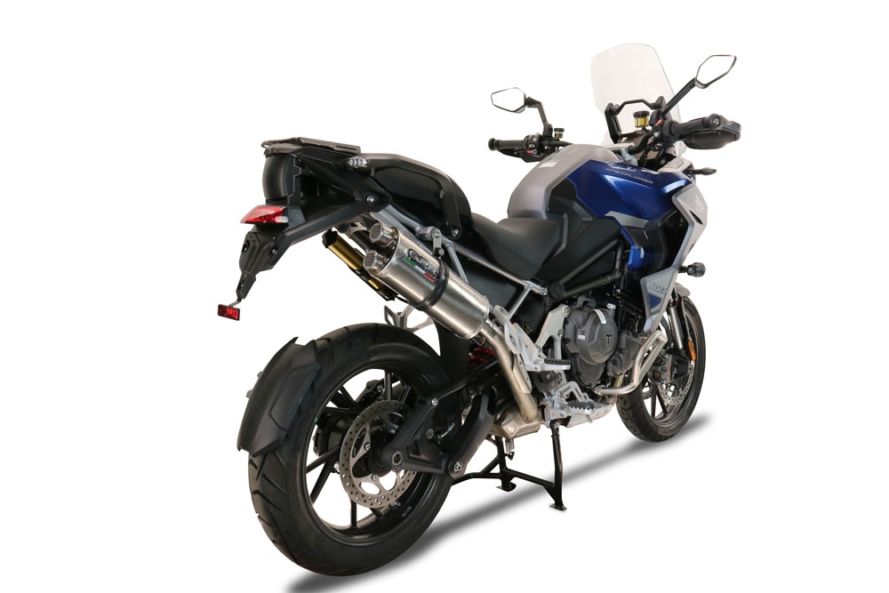 GPR auspuff kompatibel mit  Triumph Tiger 1200 Gt - Rally 2022-2024, Dual Inox, Zugelassener legaler Slip-On-Auspuff mit Abe, einschließlich abnehmbarem DB-Killer und Verbindungsrohr 