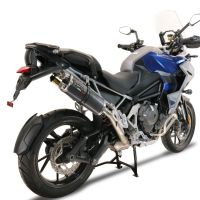 GPR auspuff kompatibel mit  Triumph Tiger 1200 Gt - Rally 2022-2024, Dual Poppy, Zugelassener legaler Slip-On-Auspuff mit Abe, einschließlich abnehmbarem DB-Killer und Verbindungsrohr 
