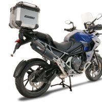 GPR auspuff kompatibel mit  Triumph Tiger 1200 Gt - Rally 2022-2024, Furore Evo4 Nero, Zugelassener legaler Slip-On-Auspuff mit Abe, einschließlich abnehmbarem DB-Killer und Verbindungsrohr 