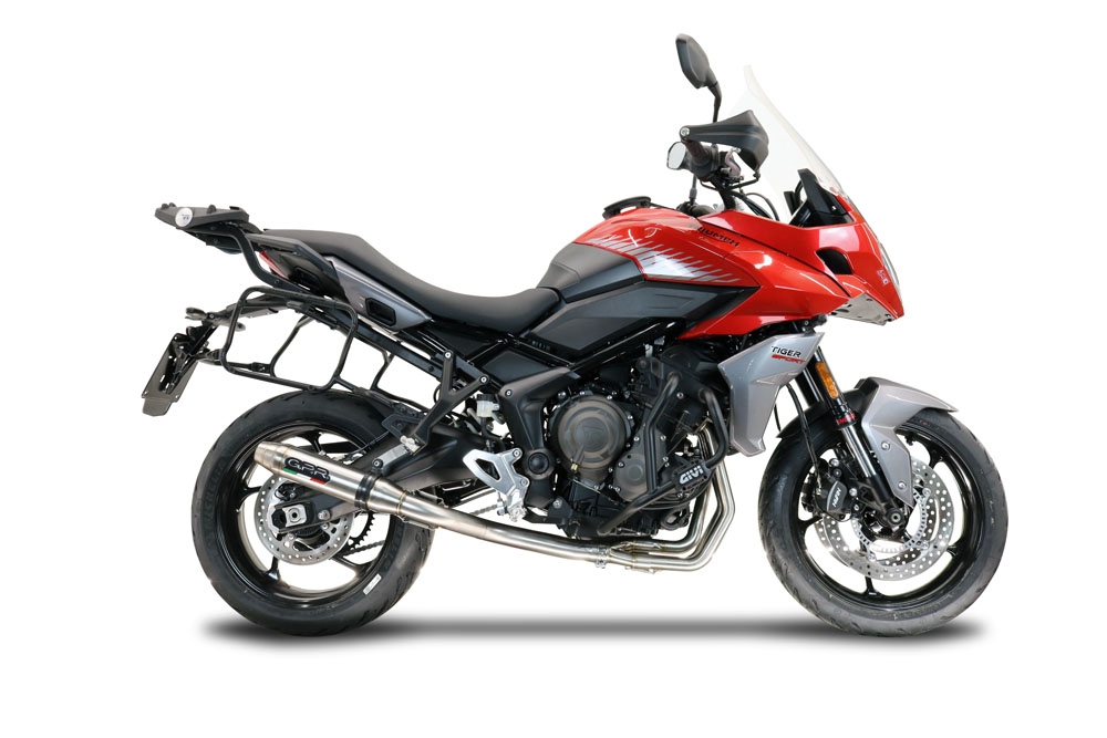 GPR auspuff kompatibel mit  Triumph Trident 660 2021-2024, Deeptone Inox, Racing-Komplettsystem-Auspuff, einschließlich Krümmer und abnehmbarem DB-Killer 
