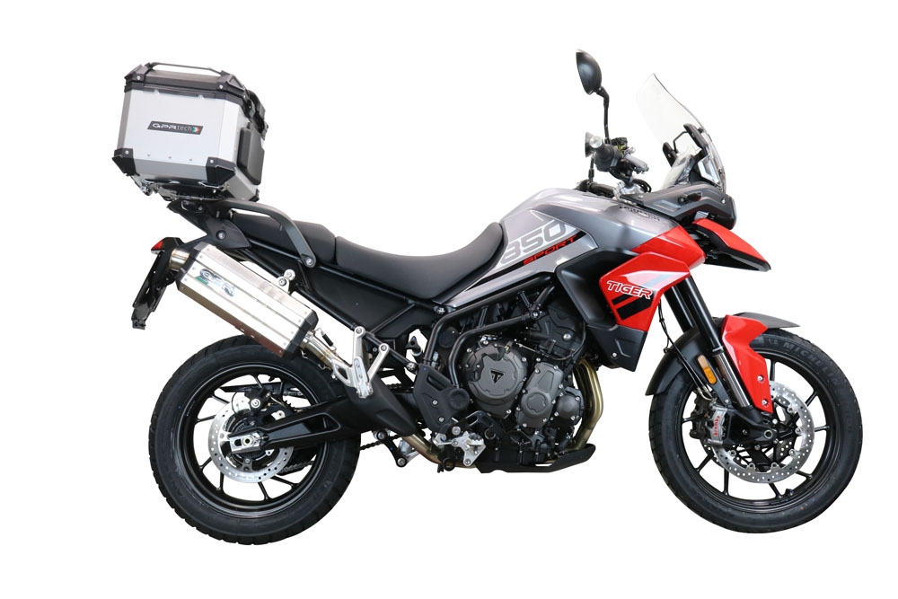 GPR TECH Triumph Tiger 1200 Gt - Rally 2022/2024 e5 Topcase aus Aluminium, silberfarben mit spezifischer Platte inklusive Kapazität Liter 35