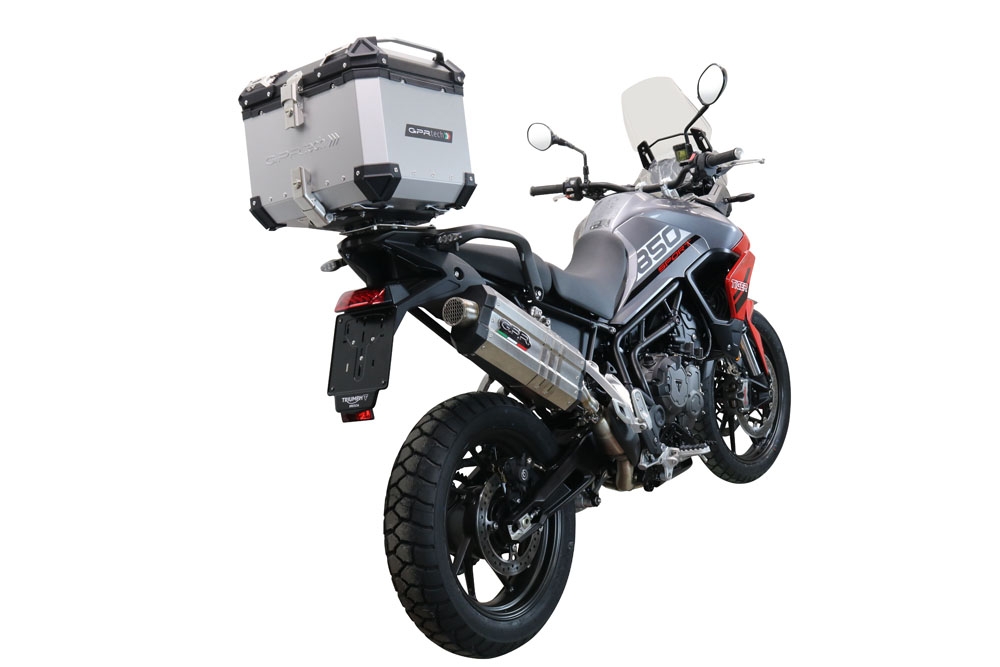 GPR TECH Triumph Tiger 1200 Gt - Rally 2022/2024 e5 Topcase aus Aluminium, silberfarben mit spezifischer Platte inklusive Kapazität Liter 35