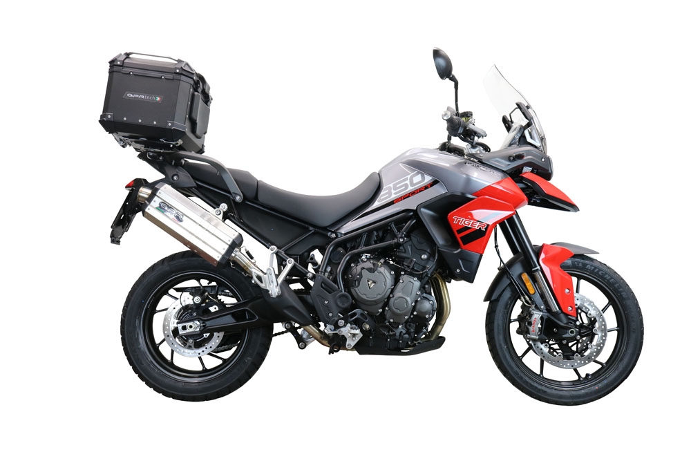 GPR TECH Triumph Tiger 1200 Gt - Rally 2022/2024 e5 Topcase aus Aluminium, schwarze Farbe mit spezifischer Platte enthalten Kapazität Liter 35