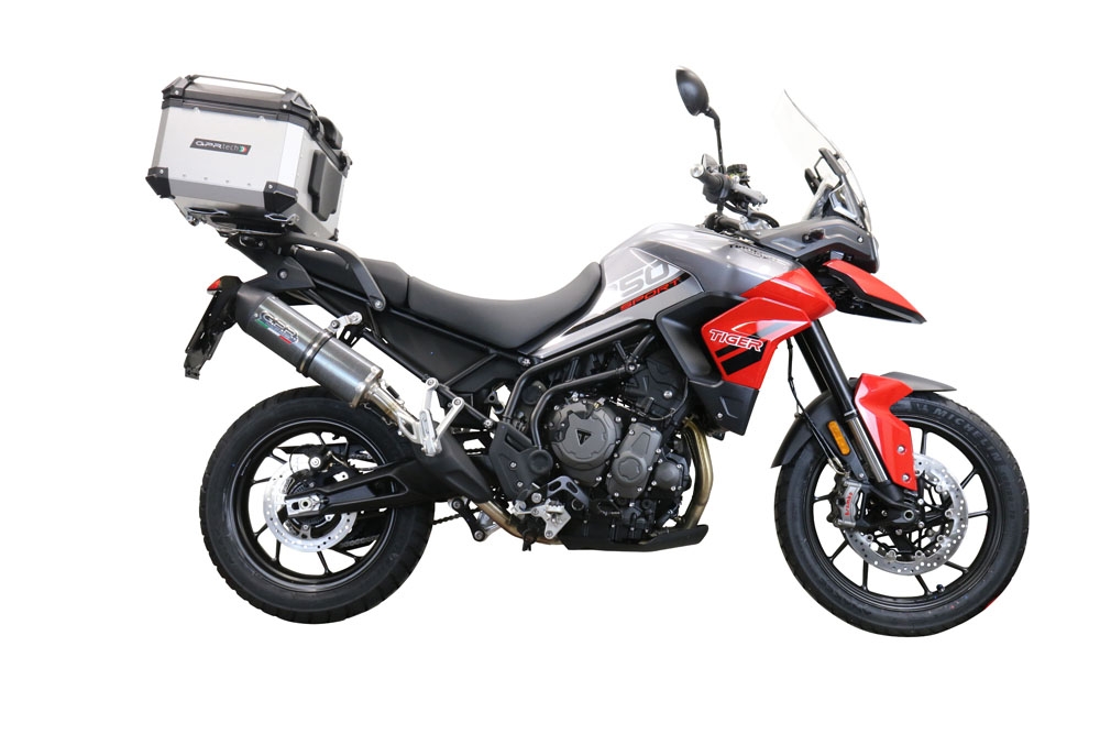 GPR TECH Triumph Tiger 1200 Gt - Rally 2022/2024 e5 Topcase aus Aluminium, silberfarben mit spezifischer Platte inklusive Kapazität Liter 55