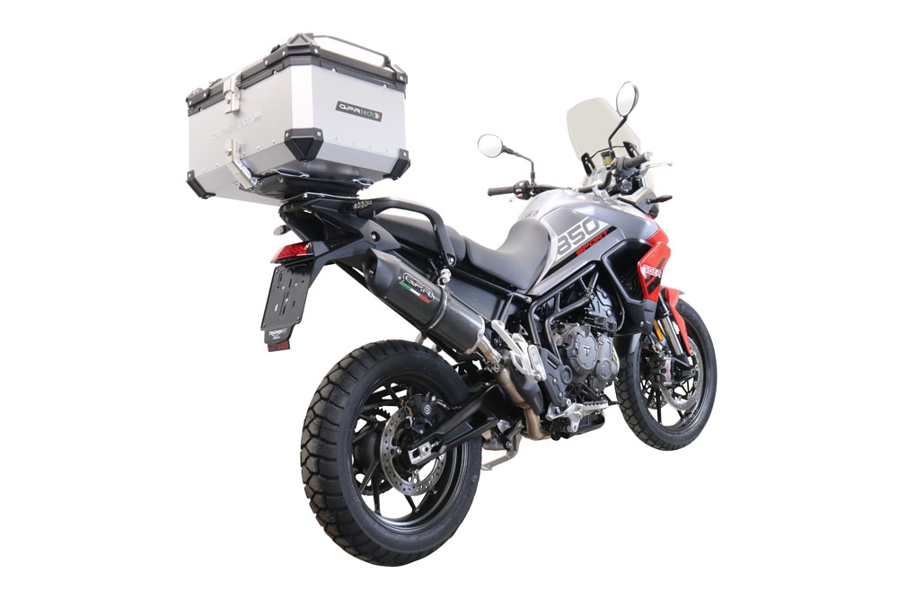 GPR TECH Triumph Tiger 1200 Gt - Rally 2022/2024 e5 Topcase aus Aluminium, silberfarben mit spezifischer Platte inklusive Kapazität Liter 55
