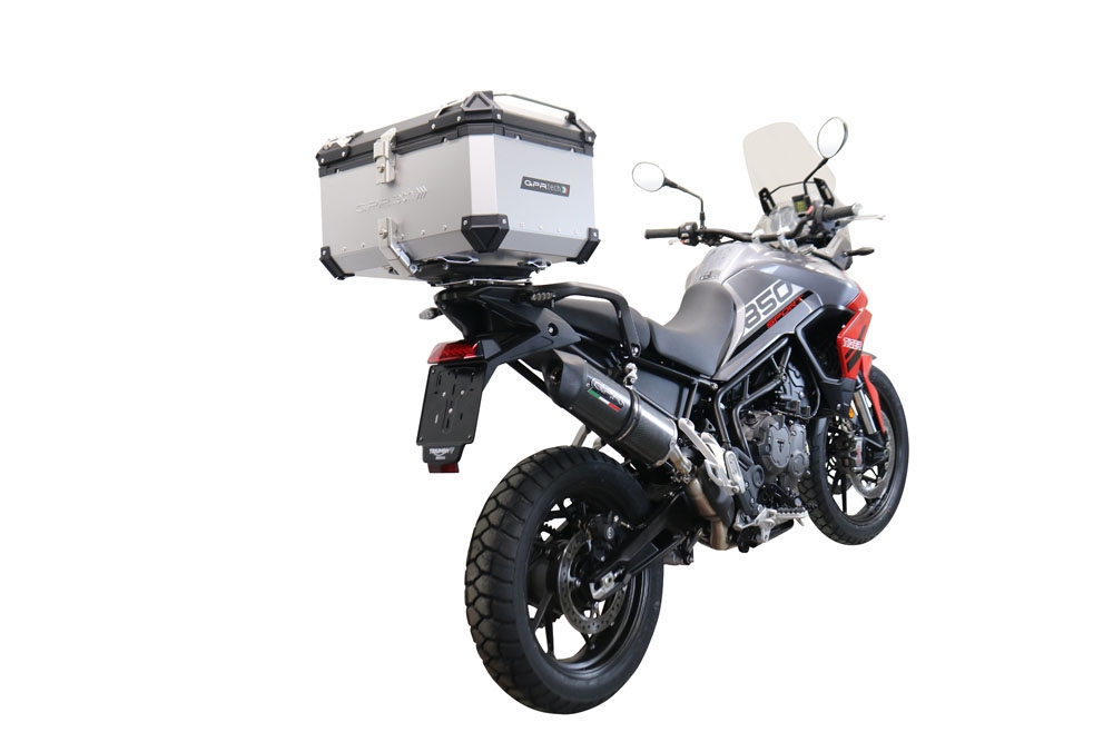 GPR TECH Triumph Tiger 1200 Gt - Rally 2022/2024 e5 Topcase aus Aluminium, silberfarben mit spezifischer Platte inklusive Kapazität Liter 55