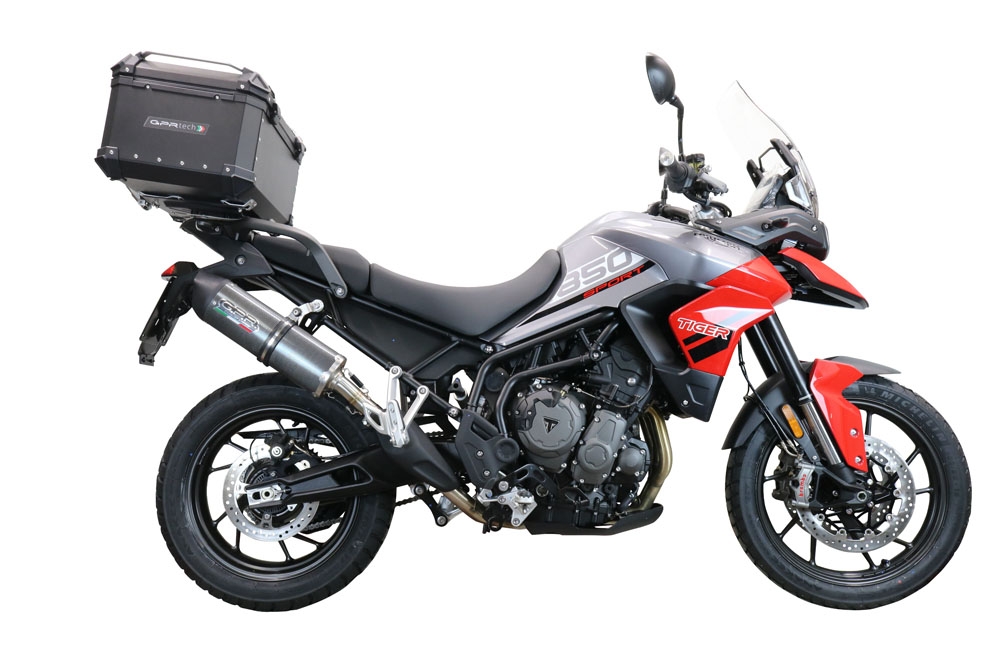 GPR TECH Triumph Tiger 1200 Gt - Rally 2022/2024 e5 Topcase aus Aluminium, schwarze Farbe mit spezifischer Platte enthalten Kapazität Liter 45