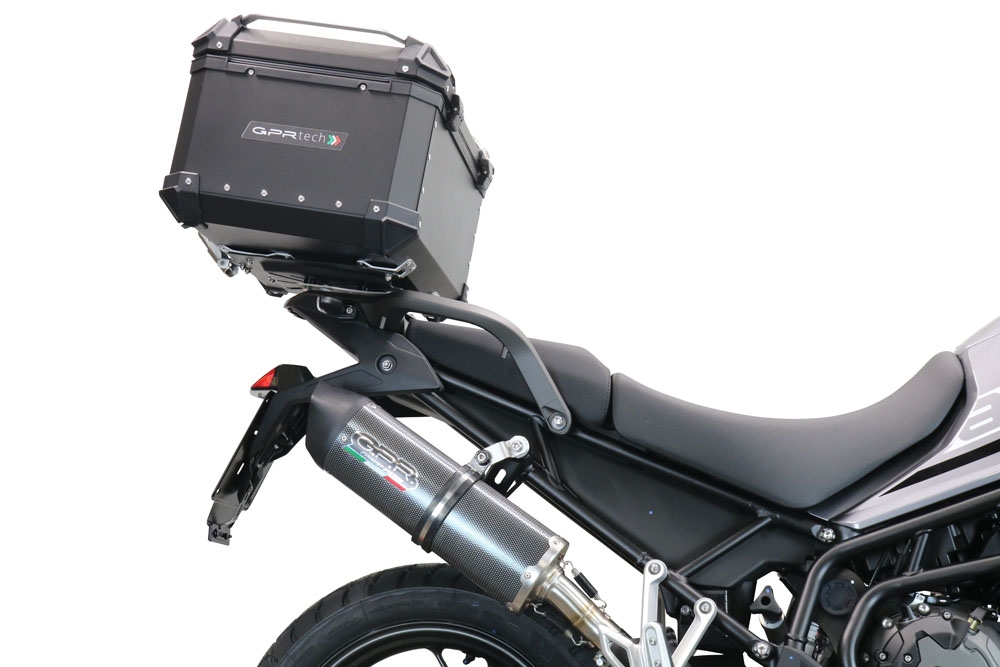 GPR TECH Triumph Tiger 1200 Gt - Rally 2022/2024 e5 Topcase aus Aluminium, schwarze Farbe mit spezifischer Platte enthalten Kapazität Liter 45