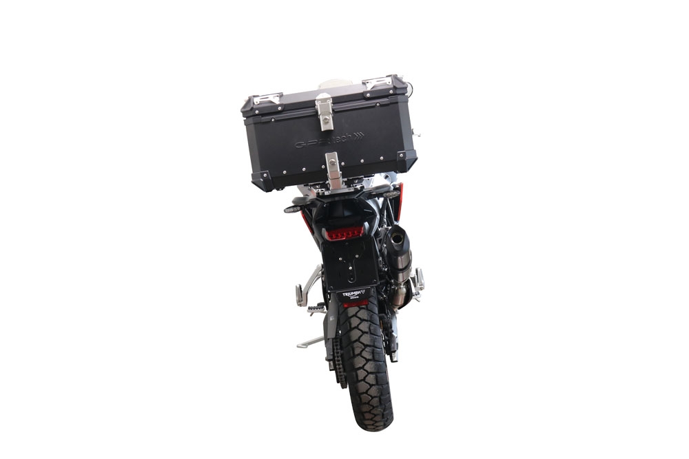 GPR TECH Triumph Tiger 1200 Gt - Rally 2022/2024 e5 Topcase aus Aluminium, schwarze Farbe mit spezifischer Platte enthalten Kapazität Liter 55
