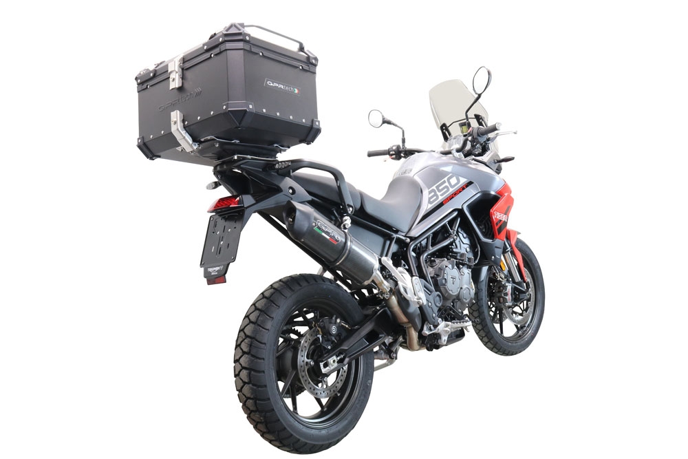 GPR TECH Triumph Tiger 1200 Gt - Rally 2022/2024 e5 Topcase aus Aluminium, schwarze Farbe mit spezifischer Platte enthalten Kapazität Liter 55