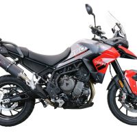 GPR auspuff kompatibel mit  Triumph Tiger 850 2020-2024, Furore Evo4 Nero, Zugelassener legaler Slip-On-Auspuff mit Abe, einschließlich abnehmbarem DB-Killer und Verbindungsrohr 