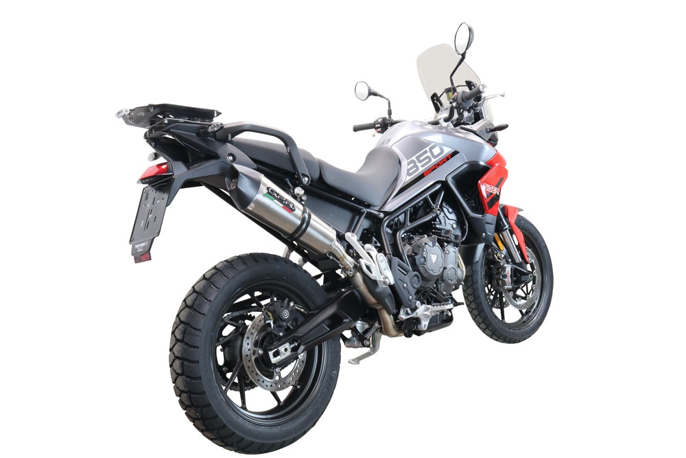 GPR auspuff kompatibel mit  Triumph Tiger 850 2020-2024, New Grand Prix Evo Titanium, Zugelassener legaler Slip-On-Auspuff mit Abe, einschließlich abnehmbarem DB-Killer und Verbindungsrohr 