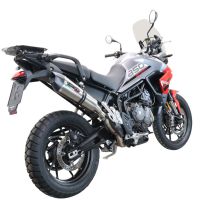 GPR auspuff kompatibel mit  Triumph Tiger 850 2020-2024, New Grand Prix Evo Titanium, Zugelassener legaler Slip-On-Auspuff mit Abe, einschließlich abnehmbarem DB-Killer und Verbindungsrohr 