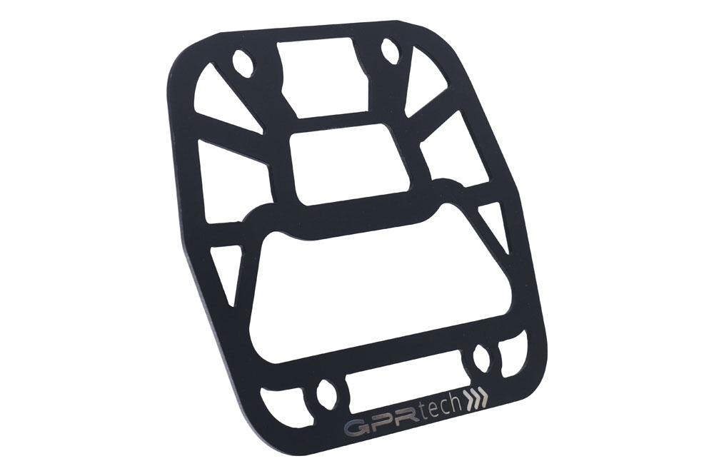 GPR TECH Aprilia Tuareg 660 2021/2024 e5 Spezifische Montageplatte Top Case ALPITECH 55 LT kompatibel mit Original-Gepäckträger, aus Edelstahl mit 4 Verankerungspunkten