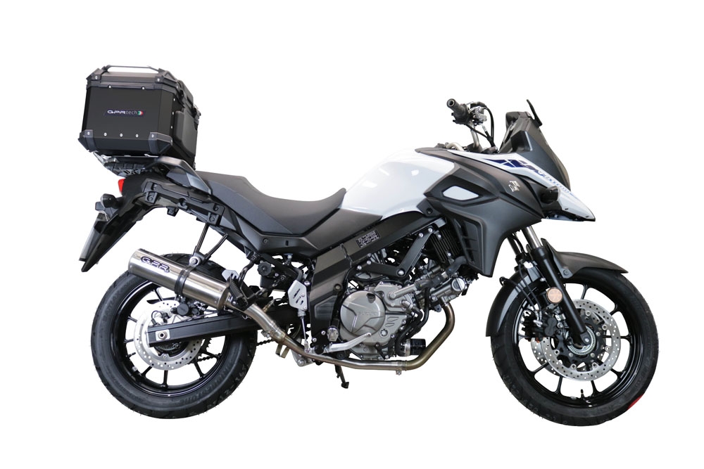 GPR TECH Suzuki V-Strom 1050 Xt/De 2020/2024 e5 Topcase aus Aluminium, schwarze Farbe mit spezifischer Platte enthalten Kapazität Liter 35