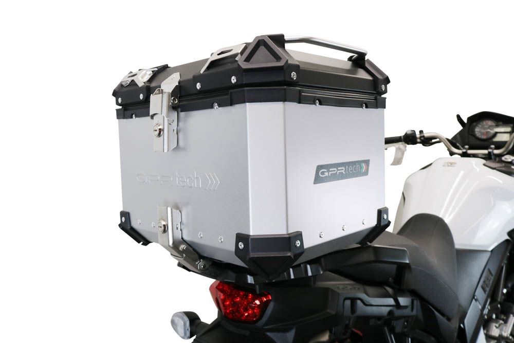 GPR TECH Suzuki V-Strom Dl 1000 2014/2016 e3 Topcase aus Aluminium, silberfarben mit spezifischer Platte inklusive Kapazität Liter 35