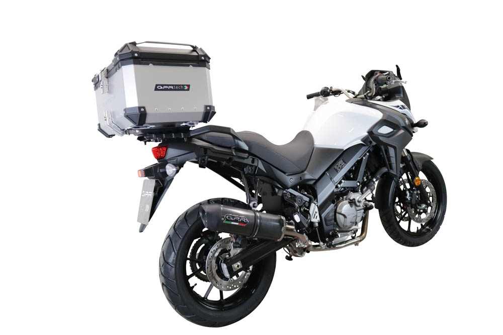 GPR TECH Suzuki V-Strom Dl 1000 2014/2016 e3 Topcase aus Aluminium, silberfarben mit spezifischer Platte inklusive Kapazität Liter 55