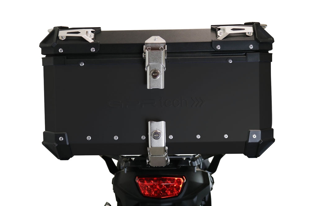GPR TECH Suzuki V-Strom Dl 1000 2017/2019 e4 Topcase aus Aluminium, schwarze Farbe mit spezifischer Platte enthalten Kapazität Liter 55