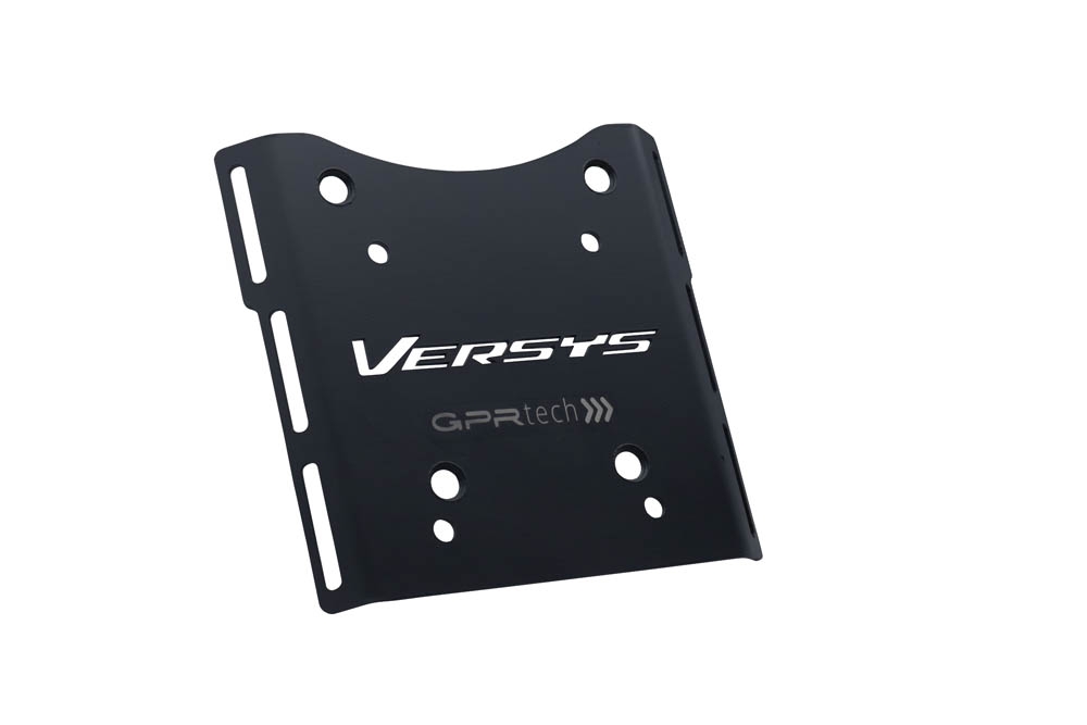 GPR TECH Kawasaki Versys-X 300 2022/2023 e5 Topcase aus Aluminium, schwarze Farbe mit spezifischer Platte enthalten Kapazität Liter 55