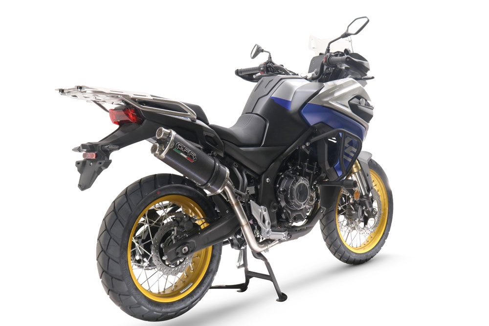 GPR auspuff kompatibel mit  Voge 525DSX 2023-2024, Dual Poppy, Zugelassener legaler Slip-On-Auspuff mit Abe, einschließlich abnehmbarem DB-Killer und Verbindungsrohr 