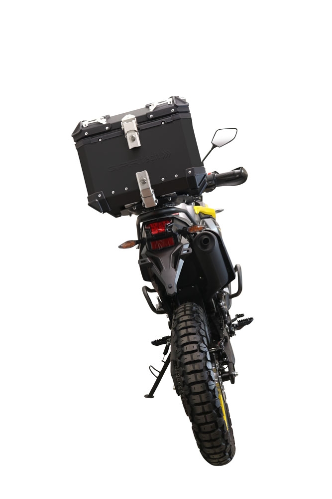 GPR TECH Voge 300Rally 2022/2024 e5 Topcase aus Aluminium, schwarze Farbe mit spezifischer Platte enthalten Kapazität Liter 35