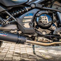 GPR auspuff kompatibel mit  Kawasaki Vulcan 650 S 2017-2020, M3 Black Titanium, Homologierte auspuff mit verbindungsrohr und katalysator 