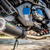 GPR auspuff kompatibel mit  Kawasaki Vulcan 650 S 2017-2020, M3 Black Titanium, Homologierte auspuff mit verbindungsrohr und katalysator 