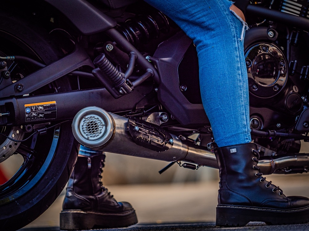 GPR auspuff kompatibel mit  Kawasaki Vulcan 650 S 2017-2020, Powercone Evo, Homologierte auspuff mit verbindungsrohr und katalysator 