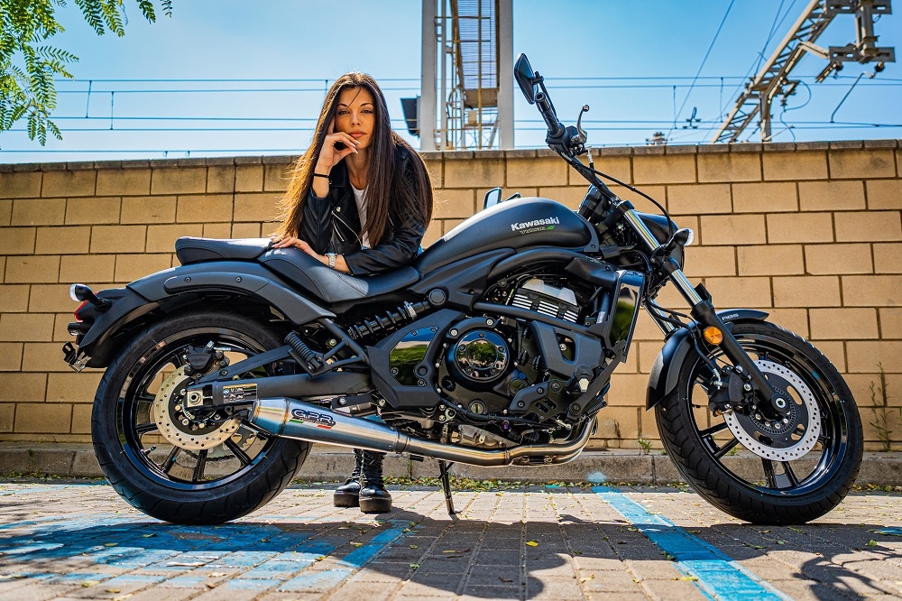 GPR auspuff kompatibel mit  Kawasaki Vulcan 650 S 2014-2016, Ultracone, Homologierte auspuff mit verbindungsrohr und katalysator 
