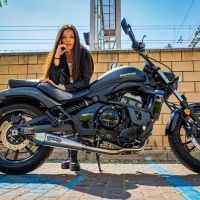 GPR auspuff kompatibel mit  Kawasaki Vulcan 650 S 2014-2016, Ultracone, Homologierte auspuff mit verbindungsrohr und katalysator 