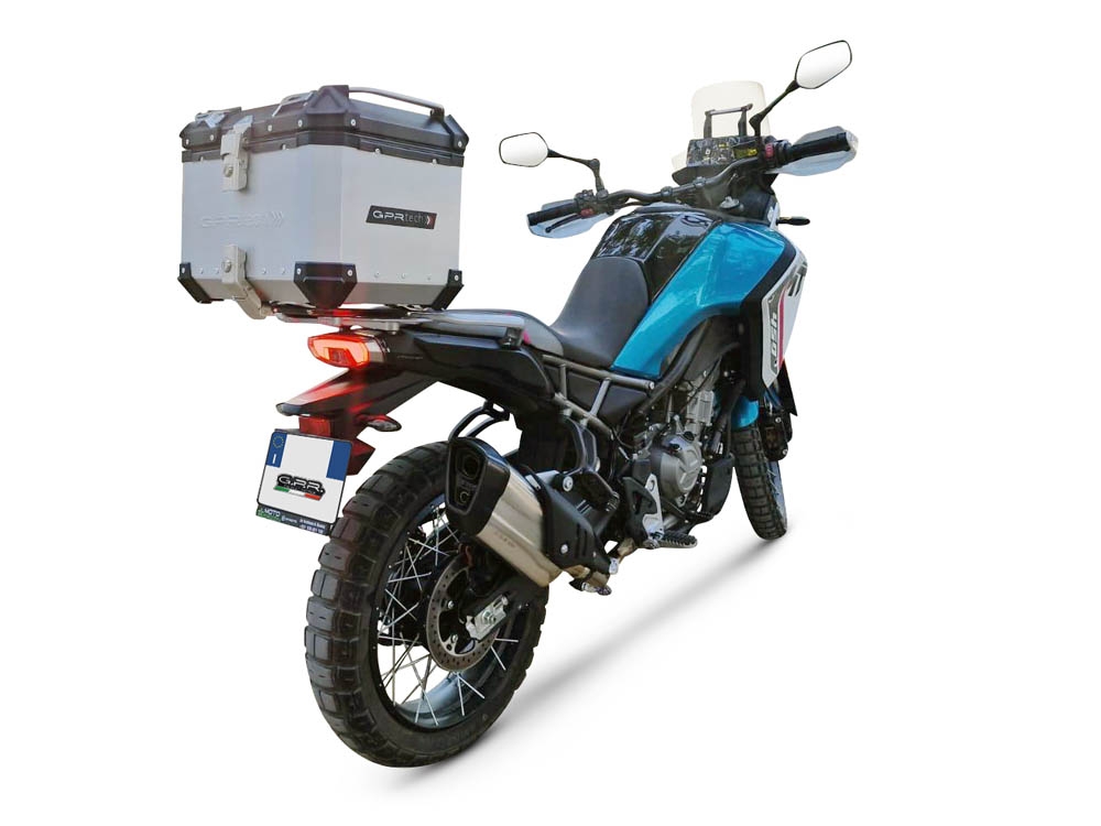 GPR TECH Cf Moto 450MT 2023/2025 Euro5 Plus Topcase aus Aluminium, silberfarben mit spezifischer Platte inklusive Kapazität Liter 45
