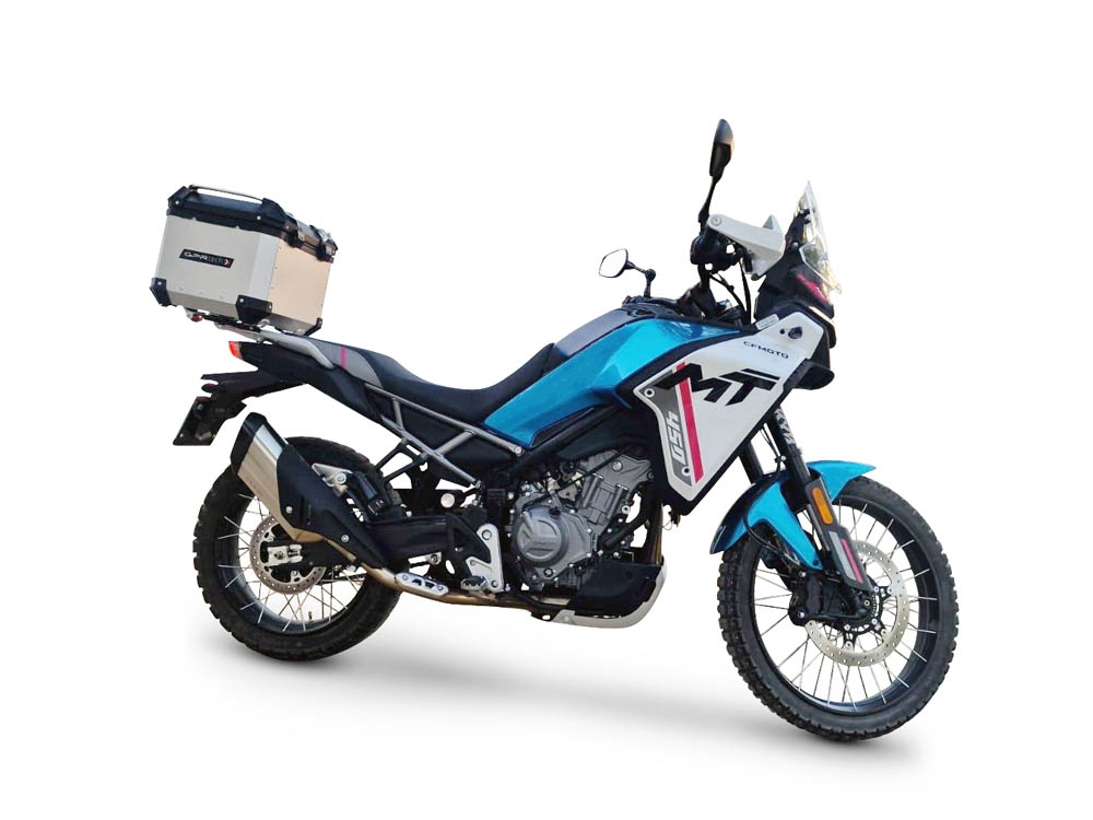 GPR TECH Cf Moto 450MT 2023/2025 Euro5 Plus Topcase aus Aluminium, silberfarben mit spezifischer Platte inklusive Kapazität Liter 45